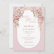 Fijne roze bloemen boho arch pampas eucalyptus