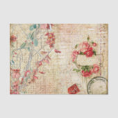 Fijne roze bloemen en Rozen Tissuepapier (Voorkant)