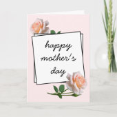 Fijne roze bloemen Happy-Moederdag Kaart (Voorkant)