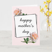 Fijne roze bloemen Happy-Moederdag Kaart (Gele Bloem)