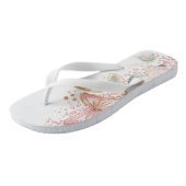 Fijne roze bloemige Teenslippers (Schuin)