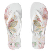 Fijne roze bloemige Teenslippers (Voetbed)