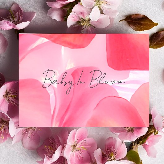 Fijne roze bloesem Baby shower Kaart