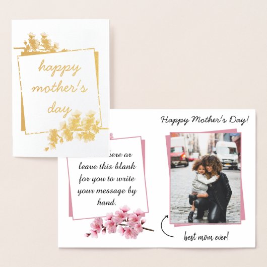 Fijne roze Blossom Happy-Moederdag kaart (Display)