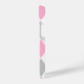 Fijne roze en grijze cheques iPhone hoesje (Linkerkant)