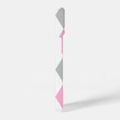 Fijne roze en grijze cheques iPhone hoesje (Rechterkant)