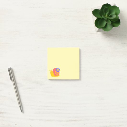 Fijne roze en groene slak post-it® notes (Kantoor)