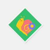 Fijne roze en groene slak servet (Hoek)