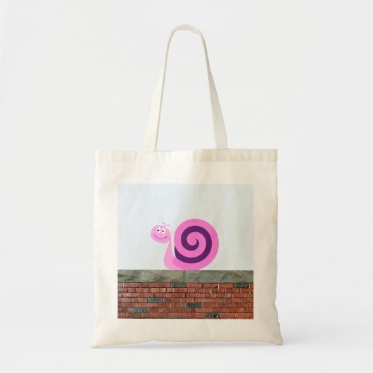 Fijne roze en Paarse slakkenteken op een muur Tote Bag (Voorkant)