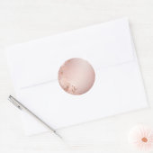 Fijne Roze en Roos Gouden Bloemen Ronde Sticker (Envelop)