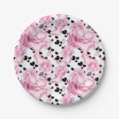 Fijne roze lingerie Vrijgezellenfeest papier bord (Voorkant)