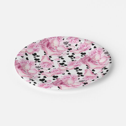 Fijne roze lingerie Vrijgezellenfeest papier bord (Gekanteld)