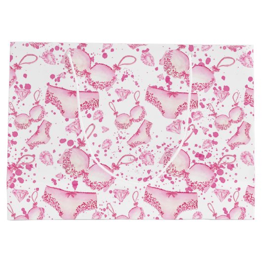 Fijne roze lingerie Vrijgezellenfeesten tas Groot Cadeauzakje (Achterkant)