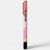 Fijne roze marmeren wervelingen met gouden accente Case-Mate iPhone case (Achterkant / Links)