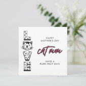 Fijne roze Moederdag van de kattenpil Kaart (Staand voorkant)