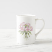 Fijne roze pioenrozen met strik porselein kop (Rechts)