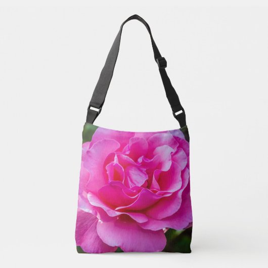 Fijne roze roze roos. crossbody tas (Voorkant)