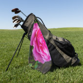 Fijne roze roze roos. golfhanddoek (Groen)