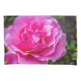 Fijne roze roze roos. kussensloop