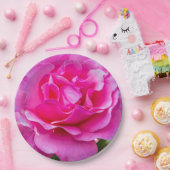 Fijne roze roze roos. papieren bordje (Feest)