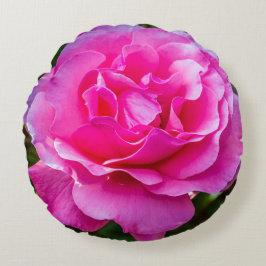 Fijne roze roze roos. rond kussen
