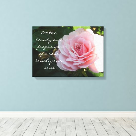 Fijne roze roze roze met Gezegde Canvas Afdruk (Insitu (Houten vloer))