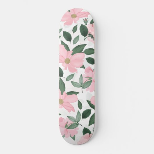 Fijne roze roze rozen die in de Floral worden gesc Persoonlijk Skateboard (Voorkant)