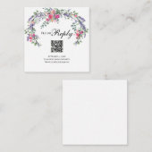 Fijne roze rozen lavendel eucalyptus QR code Informatiekaartje (Voorkant / Achterkant)