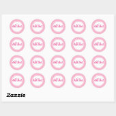Fijne roze Waterverf cirkel Ronde Sticker (Vel)