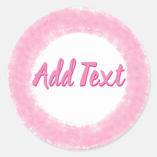 Fijne roze Waterverf cirkel Ronde Sticker (Voorkant)