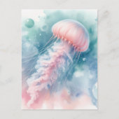 Fijne roze Waterverf kwallen Briefkaart (Voorkant)
