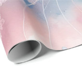 Fijne roze Waterverf kwallen Cadeaupapier (Rol Hoek)