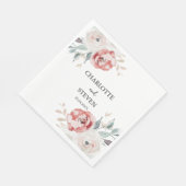 Fijne Rozen Floral Elegant Trouwpapier Servet (Hoek)