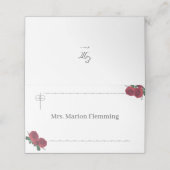 Fijne Rozen Gevouwen Plaats Kaart Plaatskaartje (Buitenkant ongevouwen)