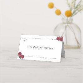 Fijne Rozen Gevouwen Plaats Kaart Plaatskaartje