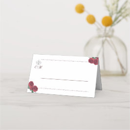 Fijne Rozen Gevouwen Plaats Kaart Plaatskaartje