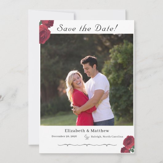 Fijne Rozen Katholiek Save the Date Kaart (Voorkant)