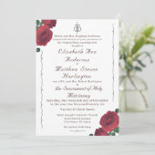 Fijne Rozen Katholieke Acryluitnodiging Kaart (Staand voorkant)