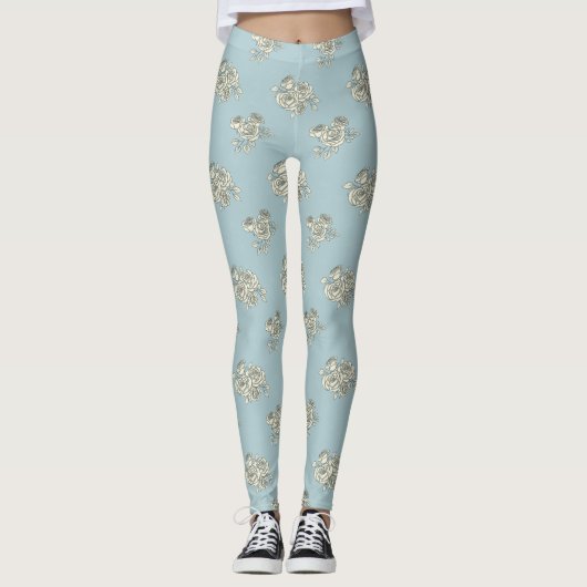 Fijne rozen leggings (Voorkant)