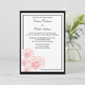 Fijne Rozen Weddenschap, zwart en rood Kaart (Staand voorkant)