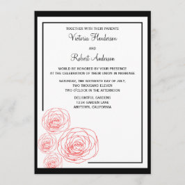 Fijne Rozen Weddenschap, zwart en rood Kaart