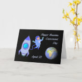 Fijne Russische Cosmonaut Dag 12 april Kaart (Gele Bloem)