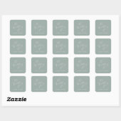 Fijne Sage Green Wedding Envelope-zegels Vierkante Sticker (Vel)