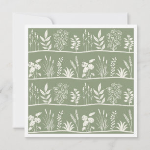 Fijne Saliegroene Herbarium Botanische Planten Notitiekaartje