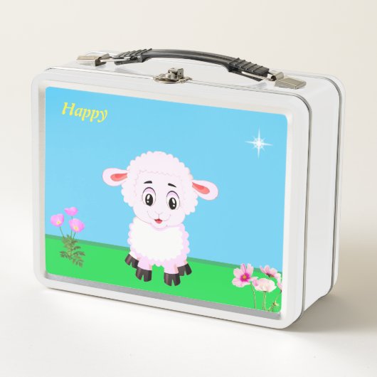 Fijne schaap cartoon, bloemen en ster (Voorkant)