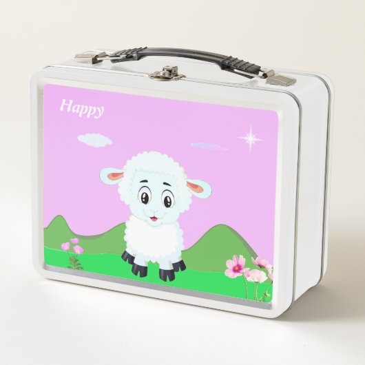 Fijne schaap cartoon, bloemen en ster (Voorkant)