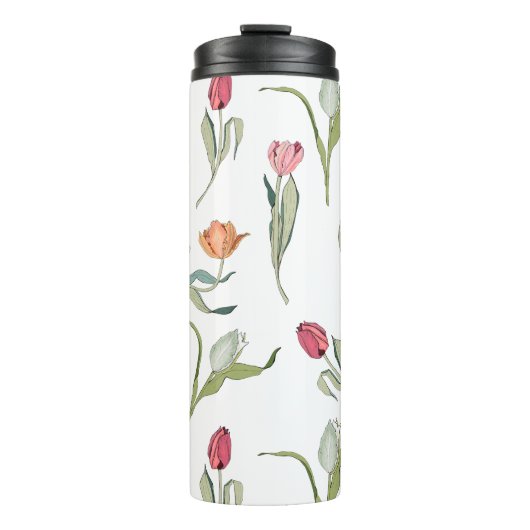 Fijne Schattigee bloementulpen Thermosbeker (Voorkant)