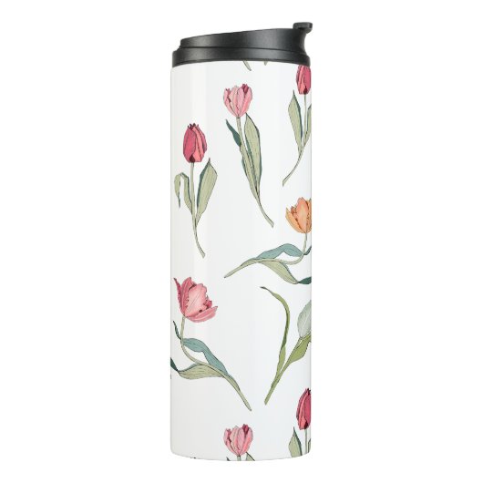 Fijne Schattigee bloementulpen Thermosbeker (Gedraaid links)