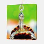 Fijne schildpad met luchtbel keramisch ornament (Links)
