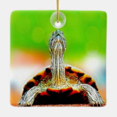 Fijne schildpad met luchtbel keramisch ornament (Achterkant)